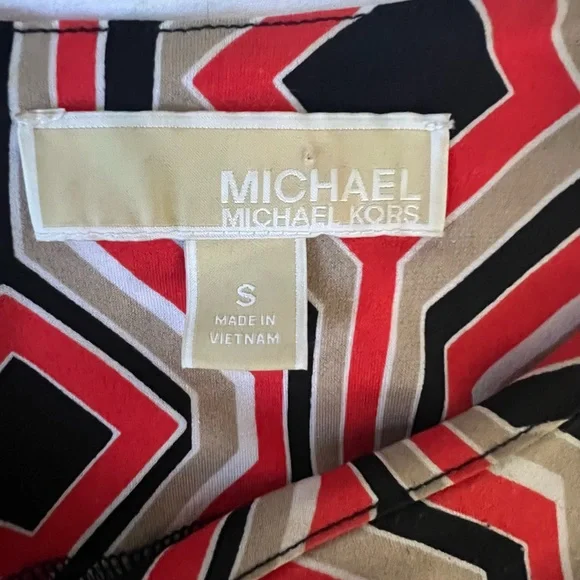Michael Kors Geometric Print Border Dress - Picture 6 of 7